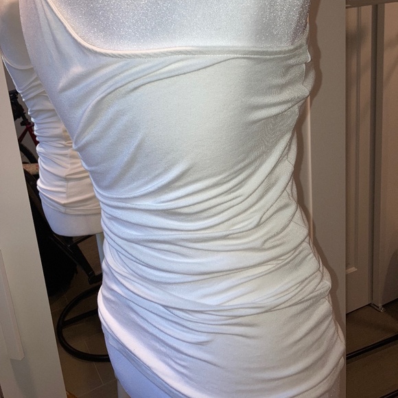 Express One Shoulder Gold Ring Summer Top - Picture 4 of 7